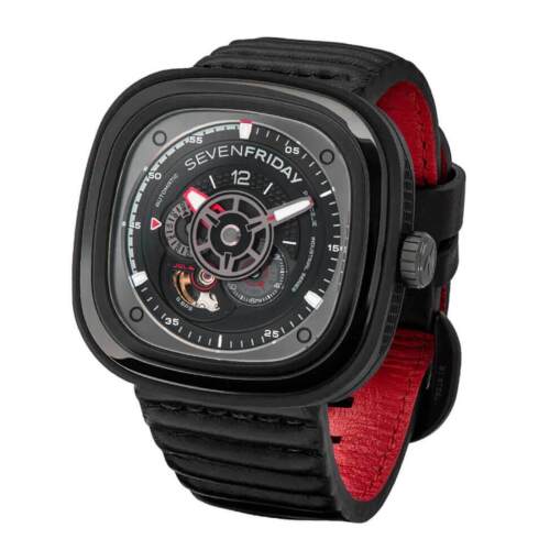 SevenFriday Men's Watch P-Series Racer III Automatic Black Dial Strap P3C-06 - Picture 1 of 5