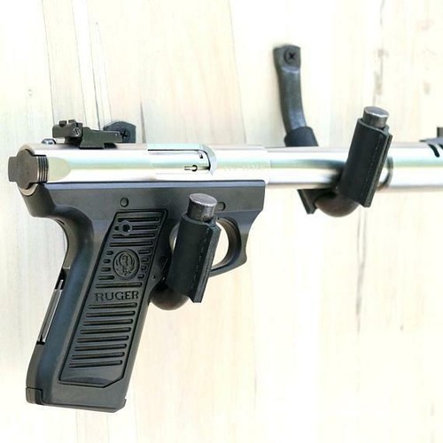 2pcs Stainless Steel Gun Holder Gun Hook Felt Lining Gun Wall Mount Storage Rack - Picture 7 of 9