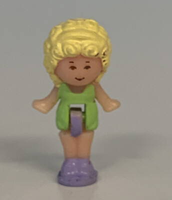 1990 Polly Pocket Vintage RARE ''Mystery Doll'' - Titch Bluebird Toys Green Purple