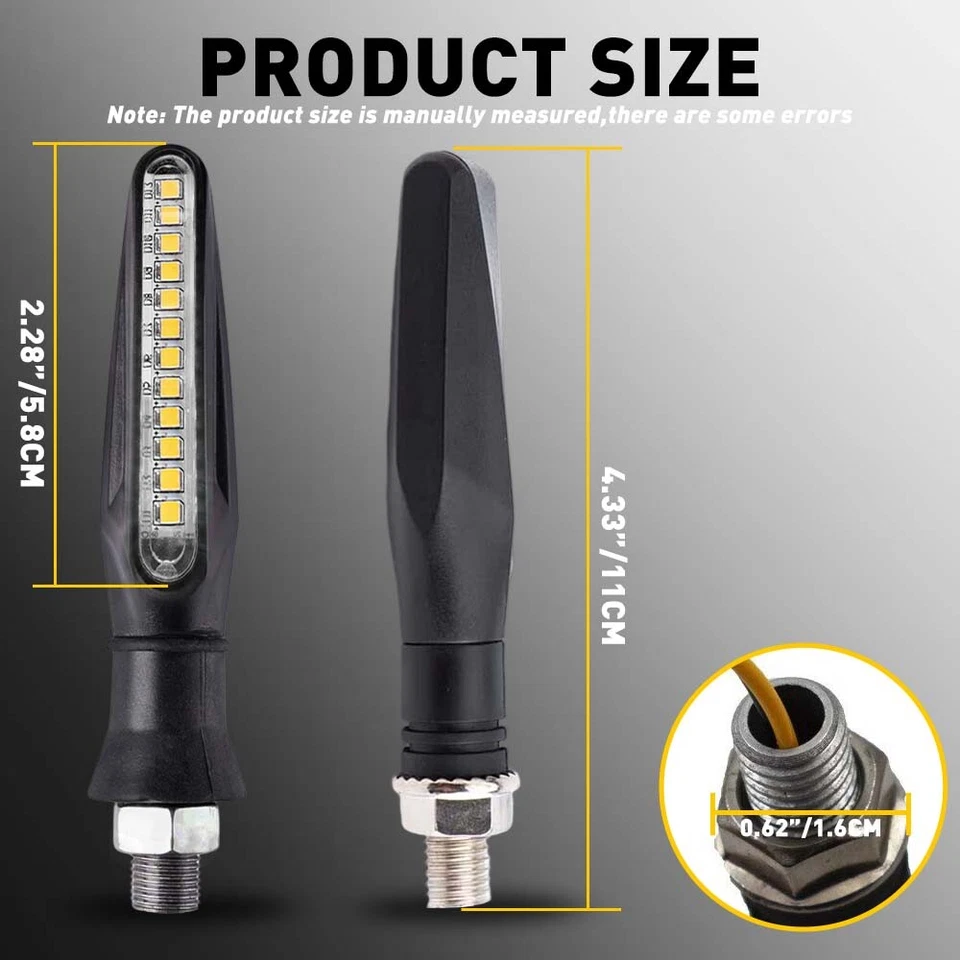 For SuzUSi DRZ400SM 4 Pack Motorcycle Universal Turn Blinker Lights Signal Amber - Image 2 of 4