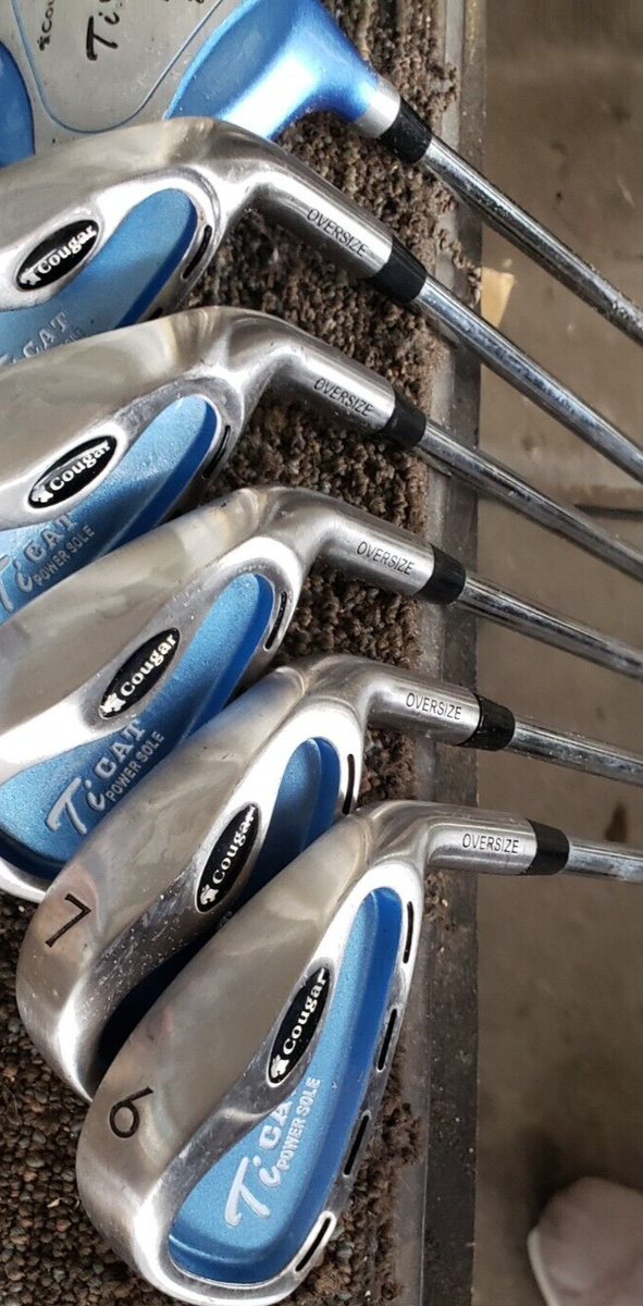 SET OF 5 COUGAR TI CAT POWER SOLE CAVITY BACK GOLF IRONS & 4