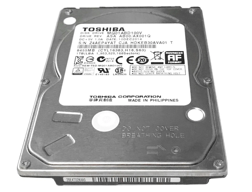TOSHIBA 1TB MQ01ABD100V 5400RPM SATA 3.0Gb/s 2.5" Internal Notebook Hard Drive - Image 2 of 3