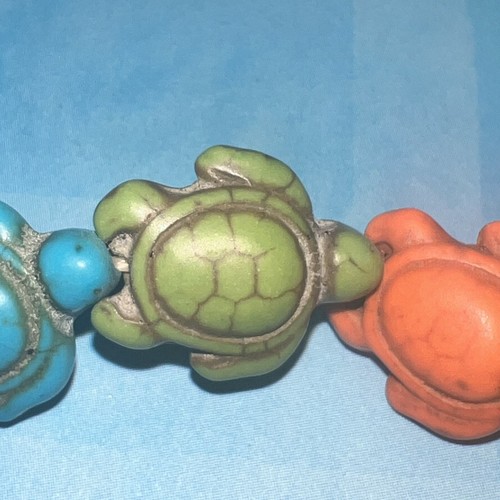 Bead Gallery Semi-Precious Reconstituted Stone Multi-Col Carved Turtle Bracelet - Bild 5 von 7