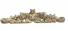 Shabby Chic Bombay Europa Wall Pediment Hand Applied Gold Leaf Milk Paint