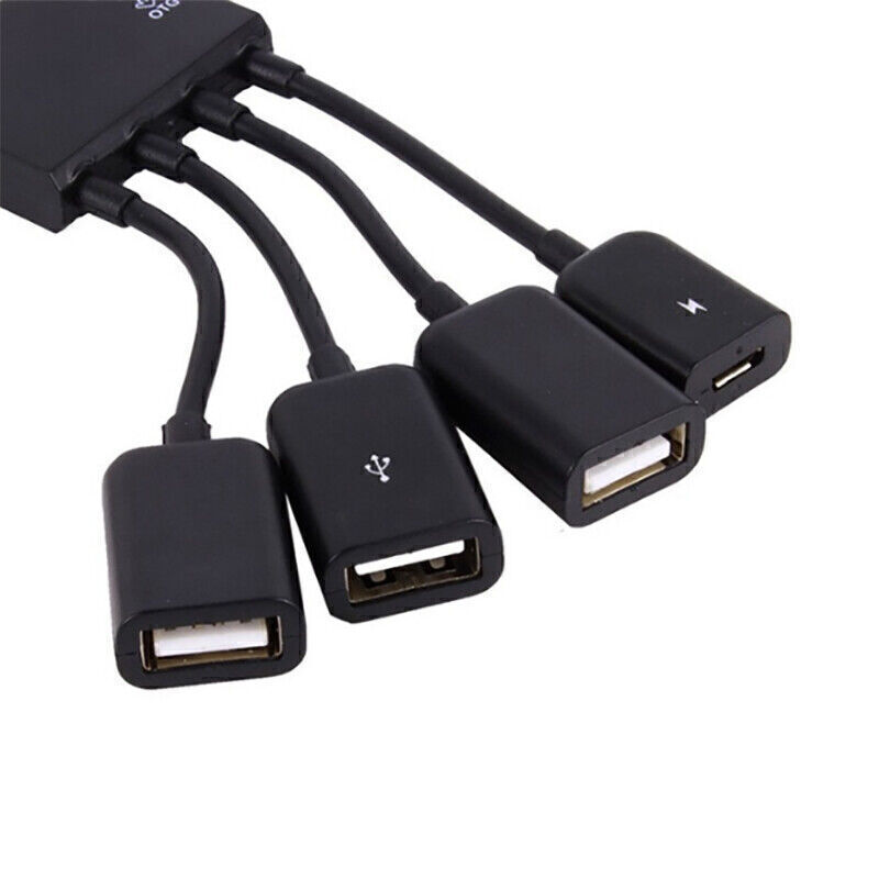 Micro USB HUB Adaptor with Power Powered Charging OTG Host Cable Cord