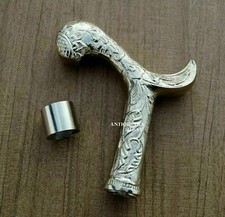 Handmade Style Brass Derby Head HANDLE Only FOR Cane Walking Stick Only Handle 