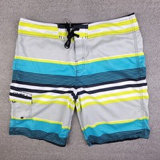 O'Neill Board Shorts Men's 34 Surfer Side Cargo Pocket Drawstring Swim Trunks