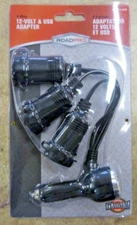 RoadPro USB Charger Cigarette Lighter Socket 4-Way 12V Splitter Power Adapter