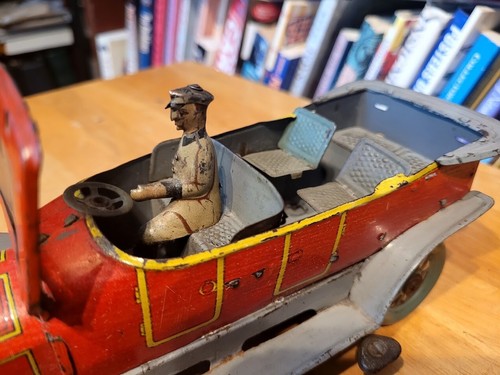 NICE VINTAGE 1910'S OROBR TIN LITHO WIND UP TOURING CAR with DRIVER - Picture 10 of 14