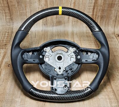 Yellow Line CARBON Napa Leather Steering Wheel for MINI R53 R52 R50 COOPER S JCW