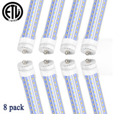 8 PACK 120W T8 8FT LED Shop Light Bulbs FA8 Single Pin Ultra Bright Tube Lights