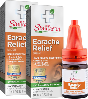 Similasan Earache Relief 2 Pack, Homeopathic Ear Drops, 10ml Swiss Formula