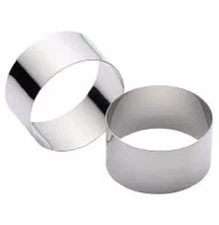 Round Food Ring/ Food Mold/ Food Stacker, Stainless Steel (2 Pieces) Heavy Gauge