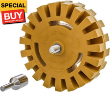 Rubber Eraser Wheel with Drill Adapter - 4 Knobby Slotted Edge Pad - Decal Remo