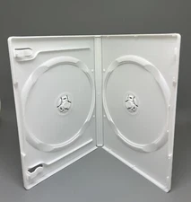 3 NEW 14MM STANDARD DOUBLE (2) WHITE DVD CASE, SLEEVE, MADE IN US,  D-D3-MW-YY
