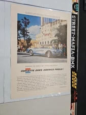 1958 Chevy Corvette America Proud! Original SI ad Vette Car Collector Art Gift