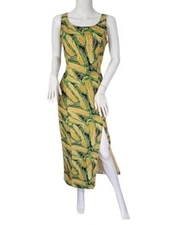 VTG 1990s Cynthia Rowley 10 Iconic Corn Print Novelty Dress Vogue Museum RARE!