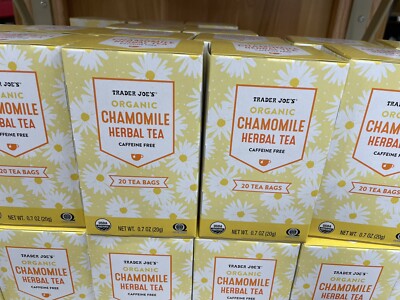 2 Boxes Trader Joe's Organic Chamomile Herbal Tea Box Caffeine Free