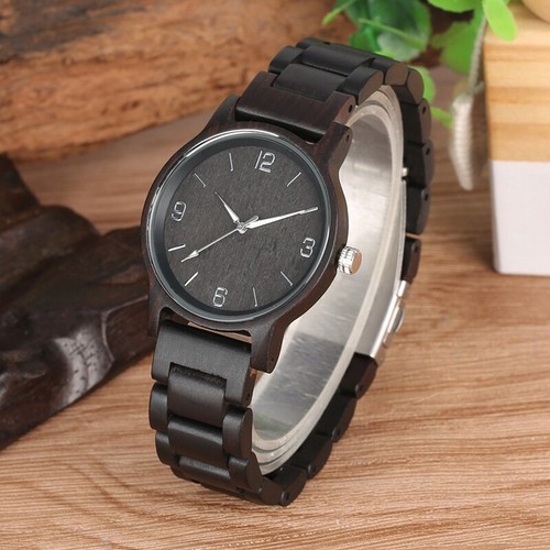 Unisex's Watch Handmade Wood Quartz Watches for Men Women Natural Wooden Band - Picture 4 of 16