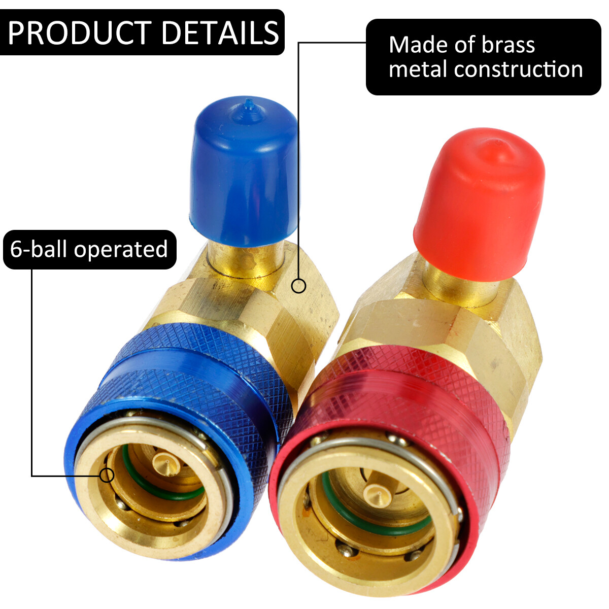 2xAuto Car R134A AC Quick Coupler Adapter Connector High Side Extension