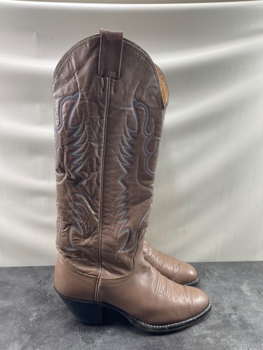 Nocona Boots Women 6 B Shoes Brown Leather Western Cowboy Pull On Cowgirl - Picture 2 of 16