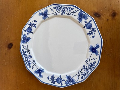 Le Coq Porcelaine Italian Company Anthiros 10  Plate Blue Floral Mint!!