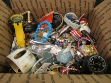 MASSIVE LOT OF JEWELRY AND WATCHES 10 LBS 14 OZ - UNSEARCHED AS IS IN MED BOX