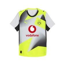 PUMA Borussia Dortmund Authentic Away Crew Neck Short Sleeve Soccer Jersey Mens