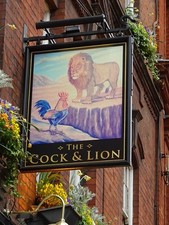 Photo 6x4 Sign of the Cock & Lion Westminster Pub sign in Wigmore Street. c2017