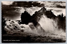 Rhine Falls Schloss Laufen Switzerland Vintage RPPC Real Photo Postcard
