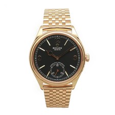 Rolex Perpetual 1908 39mm 18K Yellow Gold Black Dial Automatic Watch 52508