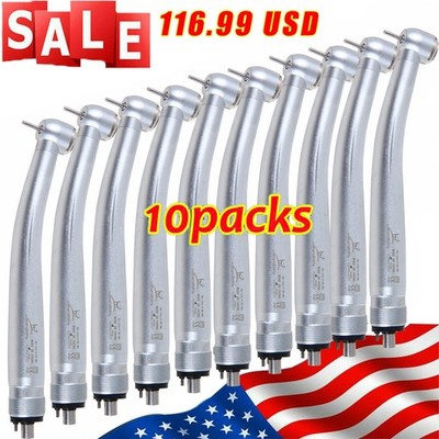 10 YABANG NSK Style Dental High Speed Handpiece Push Button 4Holes Air Turbine
