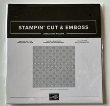 Stampin' Up QUATREFOIL TILE 6"x 6" Embossing Folder TEXTURED BACKGROUND NEW