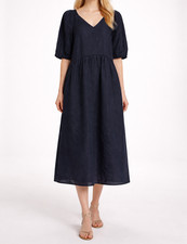 Everlane Linen Blend Midi Dress Minimalist Relaxed Breathable Casual Chic SZ XS
