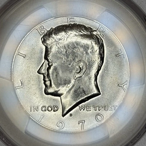 1970 D Kennedy Half Dollar - 40% Silver - 50c United States Coin - PCGS MS65