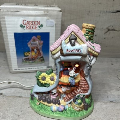 Cute Village House Bunny The Bootery 1996 Porcelain Decoration Easter Rabbits