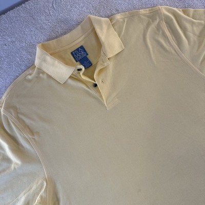 Joseph A Bank Stays Cool Polo Shirt Soft Yellow Men s Size XL 100% Cotton NWOT