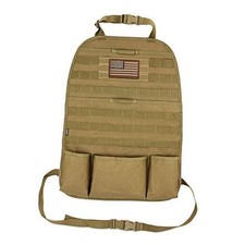 Tactical Car Seat Back Organizer, Molle Panel Back Seat Protector, Khaki