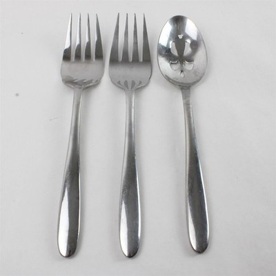 Lot of 3 Cuisinart Timpani Serving Forks & Pierced Serving Spoon 8.75''