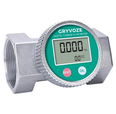 Waterproof 2 Inch Water Flow Meter, 16 160 GPM Digital Turbine Flowmeter with NP