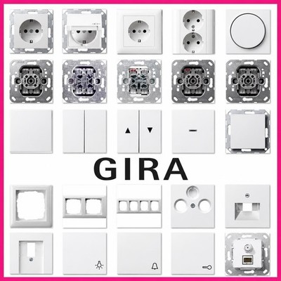 GIRA E2 System 55 reinweiß glänzend matt Rahmen Abdeckungen Steckdosen
