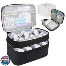 Medicine Organizer Bag, Dual Layers Pill Bottle Organizer Storage Bag with Ad