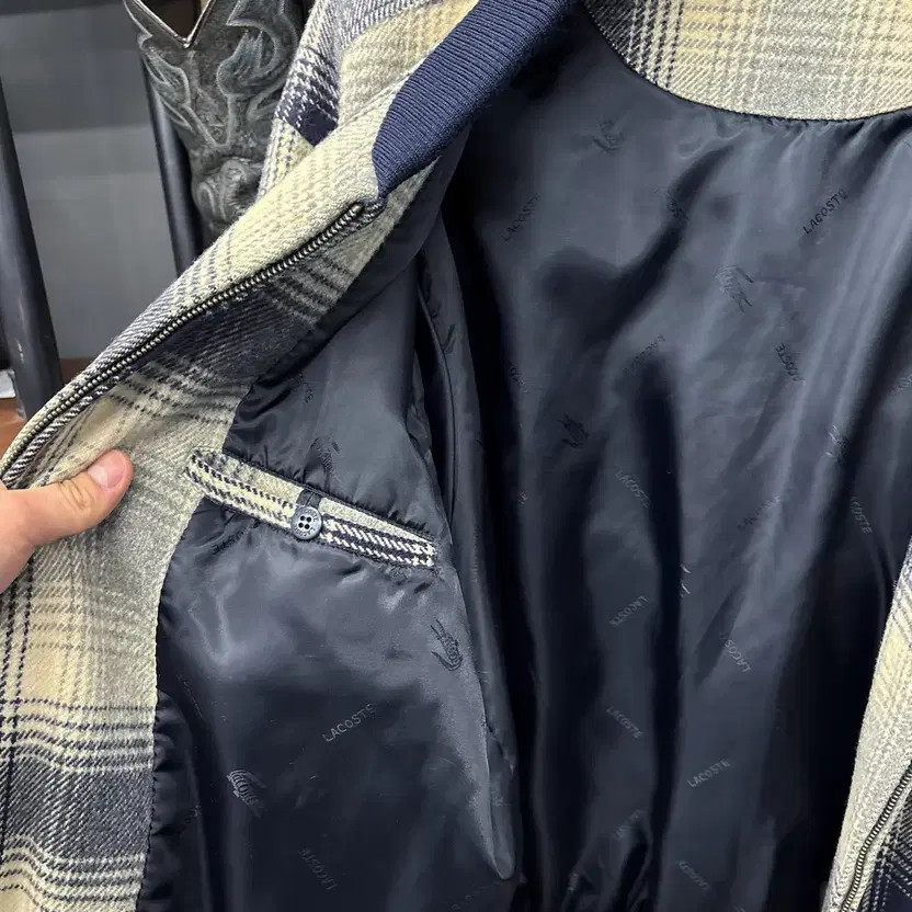 90s Lacoste Glen Check Wool Blouson Jacket N618