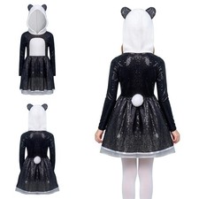Kids Girls Costume Festival Dress Patchwork Dancewear Carnival Shiny Party Show