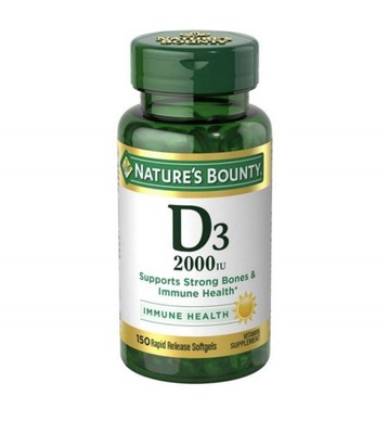 Nature's Bounty Vitamin D3 2000 IU Immune Bone Health Softgel - 150ct 