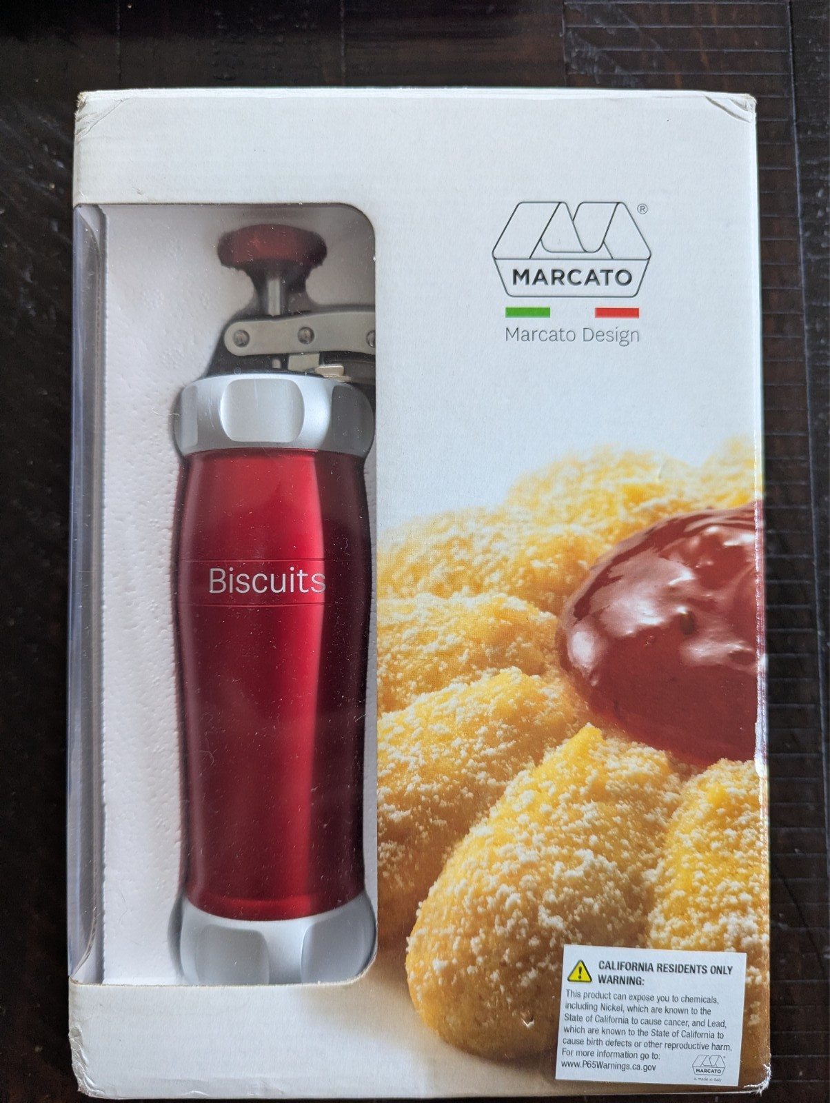 Marcato Design Deluxe Atlas Biscuits Cookie Press Red Italy 