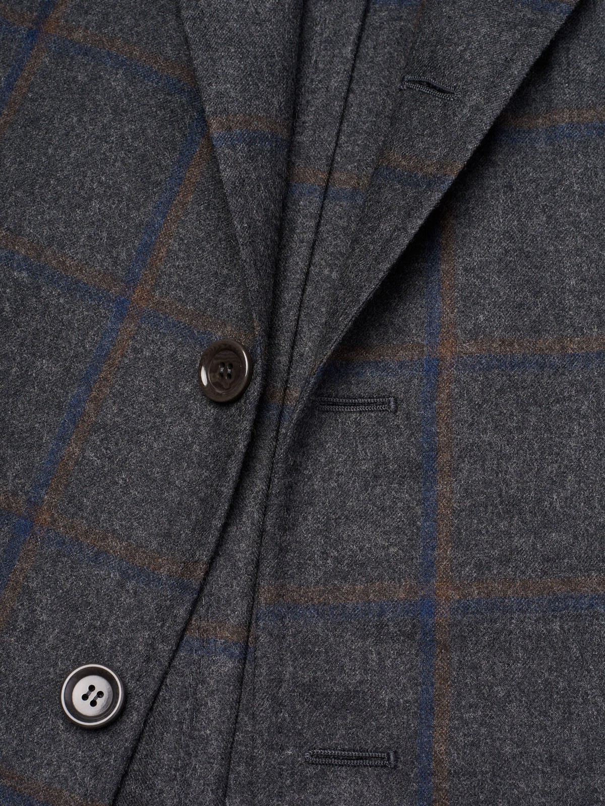 STILE LATINO "Vincenzo" Handmade Blue Windowpane Wool Suit Slim Fit NEW