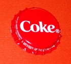 VINTAGE COKE By COCA-COLA RED SODA POP UNCRIMPED P/L Plastic Lined BOTTLE CAP