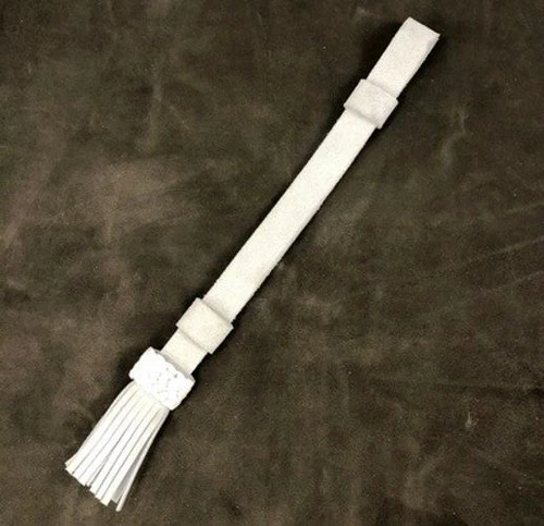 White Buff Leather Saber or Sword Knot