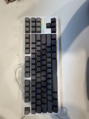 CUSTOM BUILT 80% Gaming Keyboard White & Gray With Lightbar.